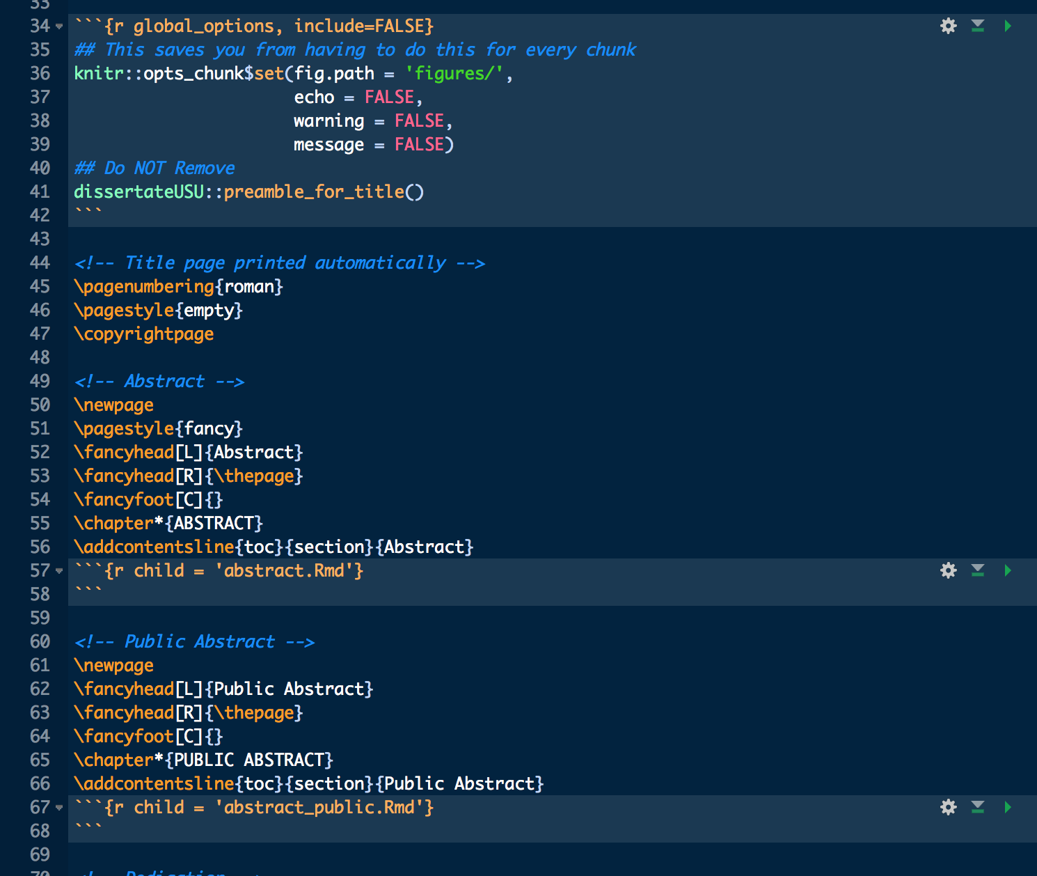 writing thesis in r markdown